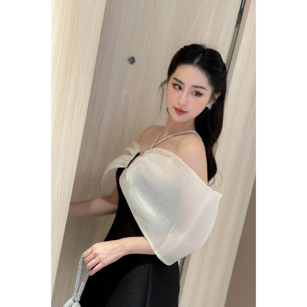 Black Cleri - Đầm Cleri chất tafta tay voan