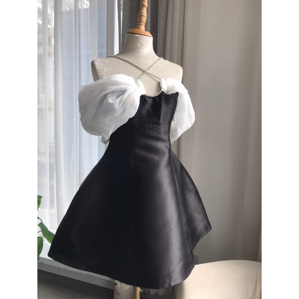 Black Cleri - Đầm Cleri chất tafta tay voan