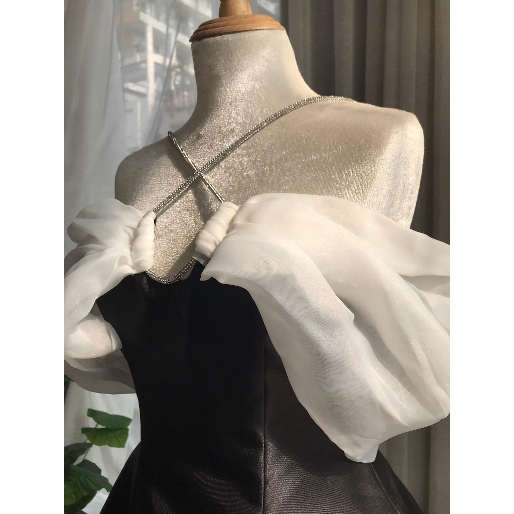 Black Cleri - Đầm Cleri chất tafta tay voan