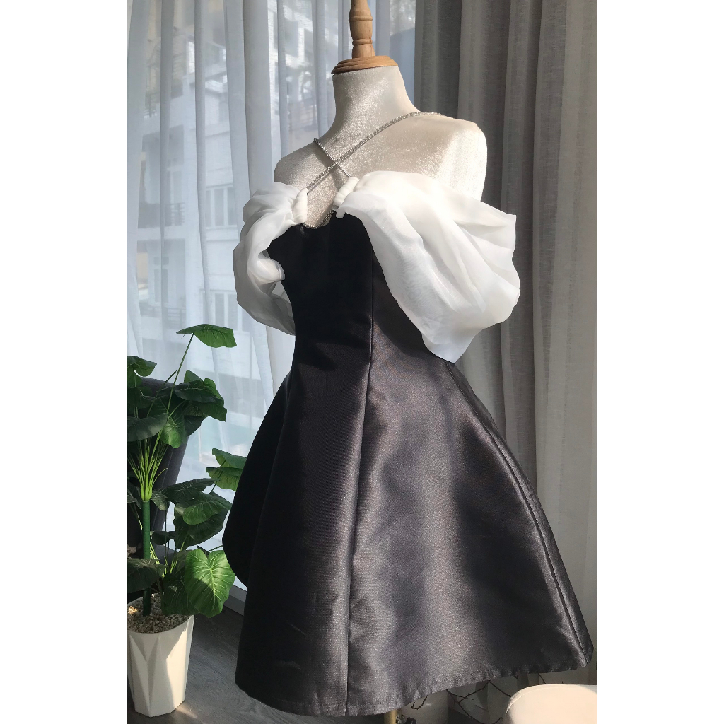 Black Cleri - Đầm Cleri chất tafta tay voan