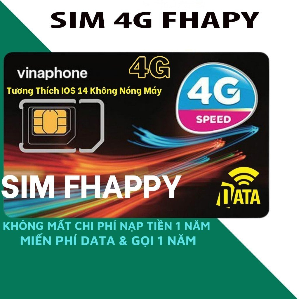 Sim 4G vinaphone HAPPY tặng 60gb/tháng trọn gói 12 tháng ,1000p gọi kết nối đam mê