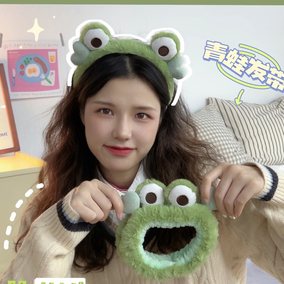 Băng Đô/ Bờm Cài Tóc Ếch Xanh Dễ Thương Dành Cho Bạn Gái