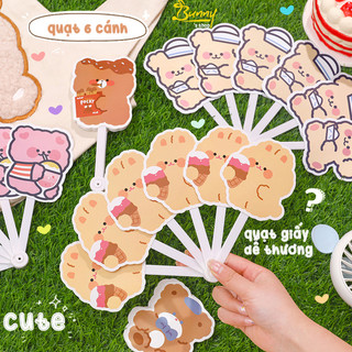 Quạt xếp cầm tay họa tiết hoạt hình dễ thương cute