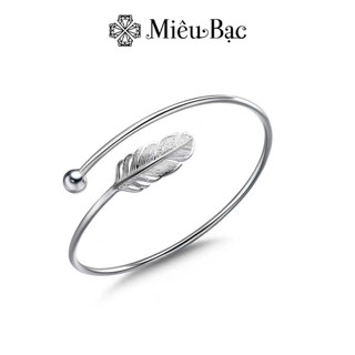 Kiềng tay bạc nữ Lông Vũ chất liệu bạc S925 phụ kiện trang sức nữ Miêu Bạc L400172