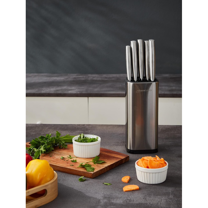 Bộ dao 5 món Zuhause ZB56,kèm khay cắm dao,  bộ dao làm bếp sắc bén, tiêu chuẩn Châu Âu, hàng chính hãng