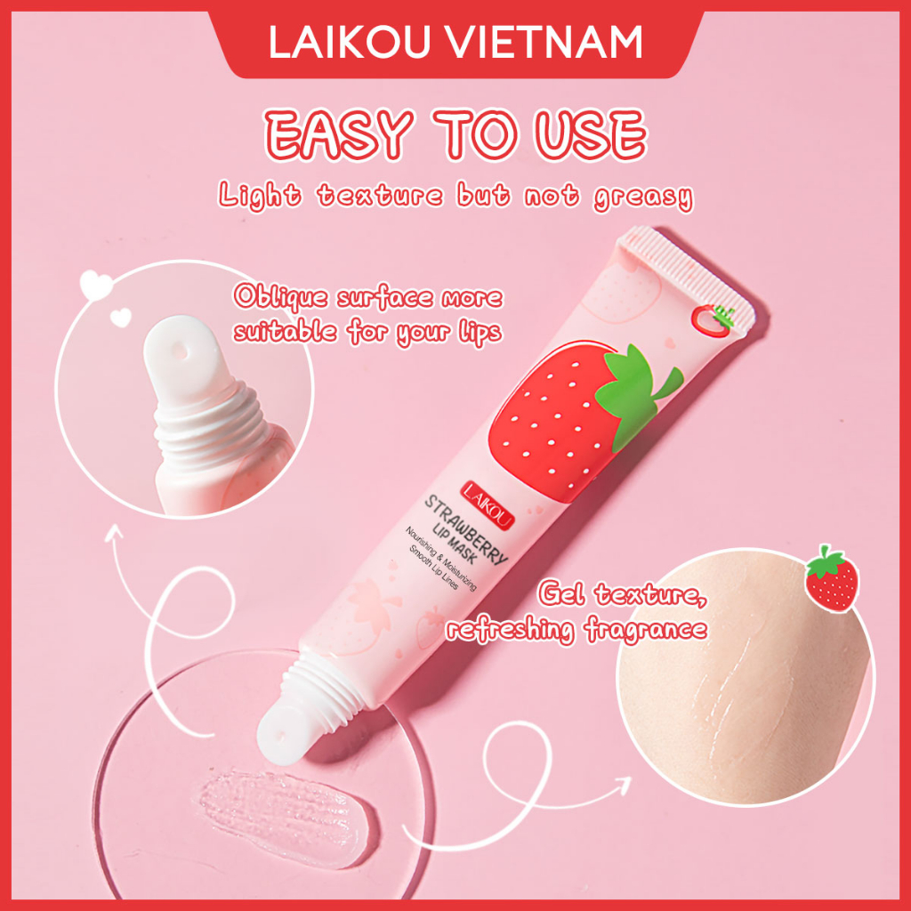 Kem dưỡng môi LAIKOU Sakura Strawberry Lip Balm