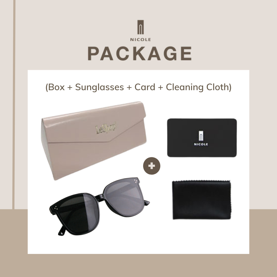 Kính râm chống tia UV hãng NICOLE Hàn Quốc mã NI6412 gọng vuông màu đen