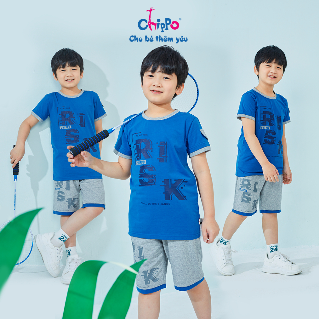 Set bộ hè Chippo chất liệu 100% Cotton mặc ở nhà cho bé Trai từ 6 đến 10 Tuổi (22-33Kg)
