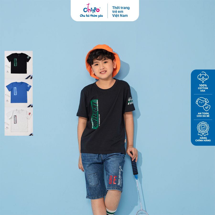 Áo phông cộc tay Chippo chất liệu 100% cho bé trai áo thun mùa hè cho bé trai 11-14 Tuổi