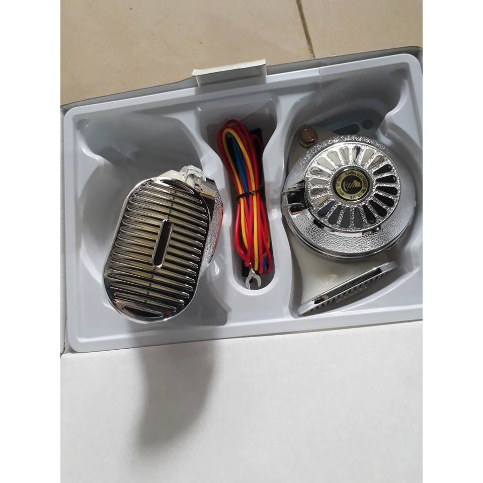 Còi ngân Hàn Quốc 3 tiếng 12v 24v xịn chính hãng