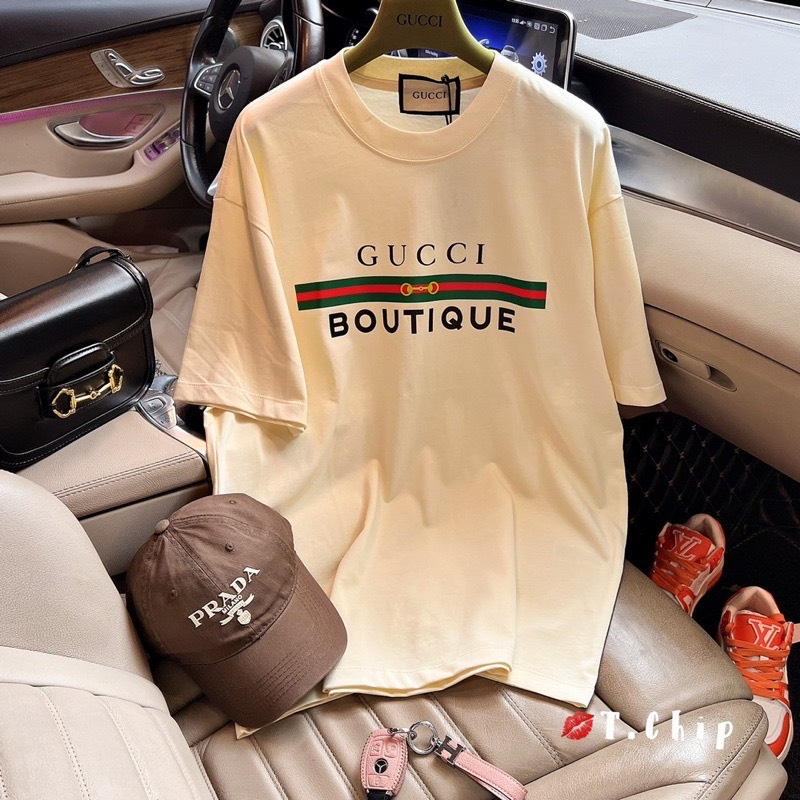 Áo Thun Gucci Form Rộng Tay Lỡ Cotton 100%, Áo Thun Gucci Boutique Nam Nữ Unisex