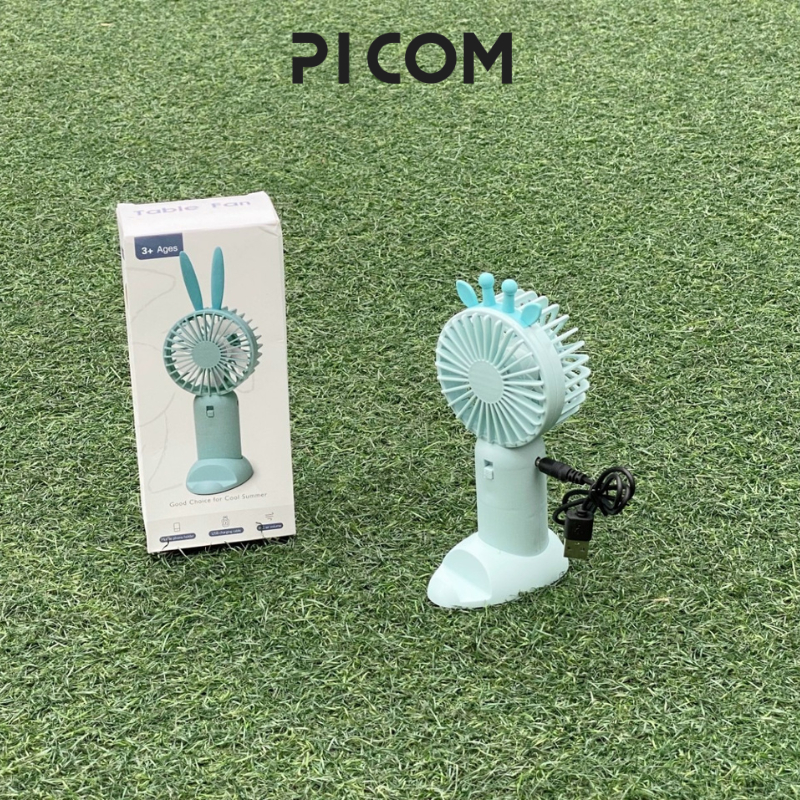 Quạt Tích Điện Mini Cầm Tay Picom K331 K332 K332 K334 Có Đế Làm Kệ Điện Thoại