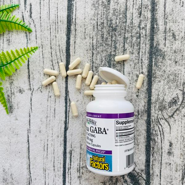 Viên uống giảm stress Relax Pharma GABA 100 mg Natural Factors  - iHerb Việt Nam