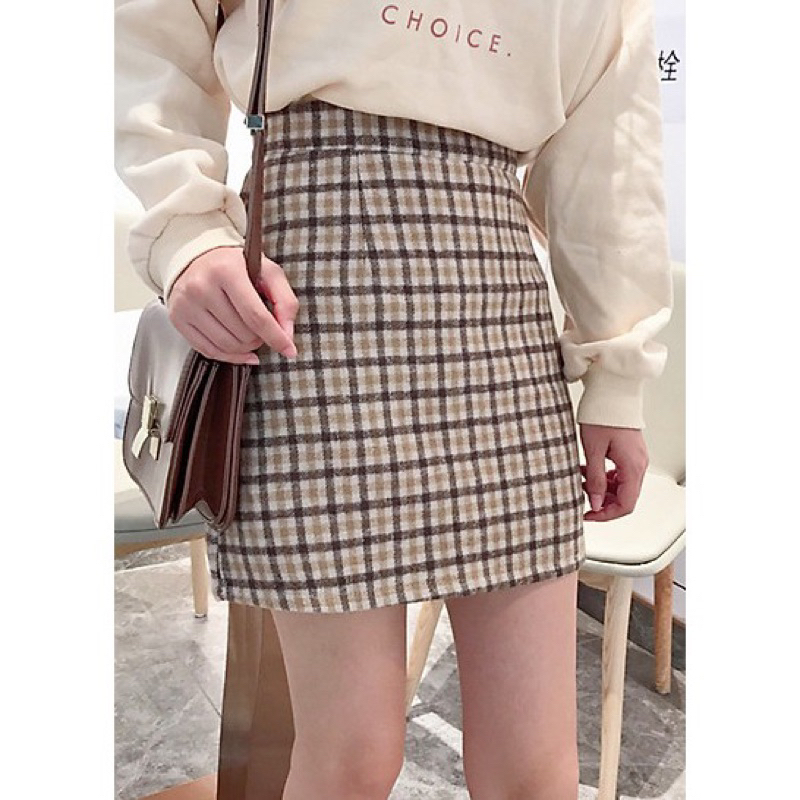Chân váy dạ mỏng có lớp quần lót