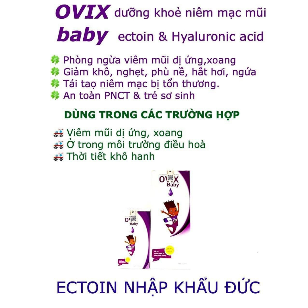 [Dùng cho TRẺ DƯỚI 3 THÁNG] Nhỏ mũi Ovix baby VA nhỏ giọt ( 10ml )