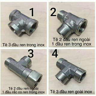 Tê inox ren ngoài, ren trong, tê rắc co ren 21