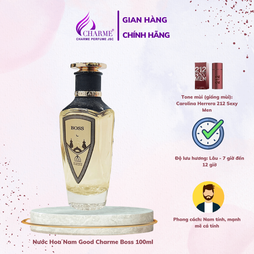 Nước Hoa Nam Good Charme Boss 100ml nước hoa cao cấp, thơm lâu, chuẩn boss, mạnh mẽ, nam tính, quyến