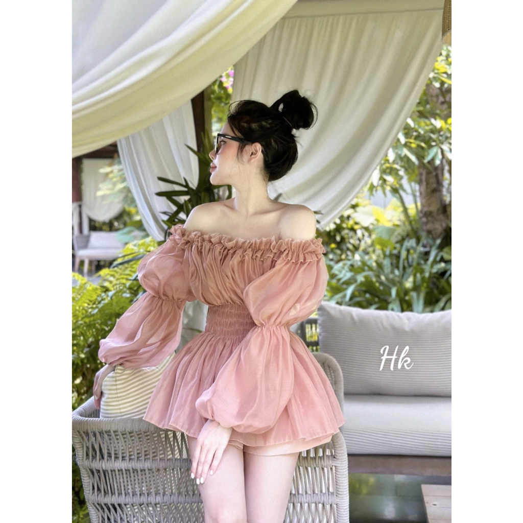 Áo trễ vai bồng bềnh dành cho các tiểu thư đi chơi đi du lịch hàng đẹp - Thời Trang Bảo Trang - Hk25