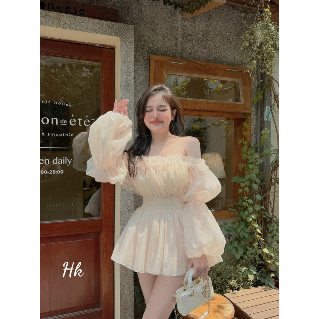 Áo trễ vai bồng bềnh dành cho các tiểu thư đi chơi đi du lịch hàng đẹp - Thời Trang Bảo Trang - Hk25