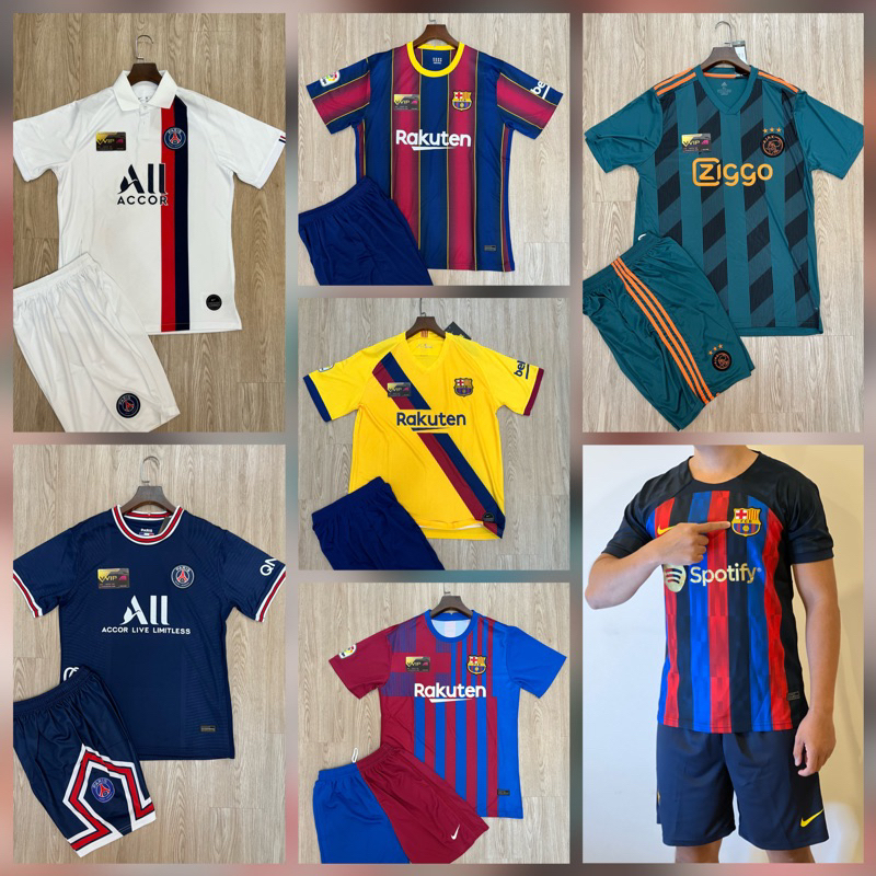Bộ Áo bóng đá nam Ý Pháp-VN- Barca -Ajax -PSG bản đủ Logo. Áo đá bóng Chất vải Thái cao cấp, thoáng mát.