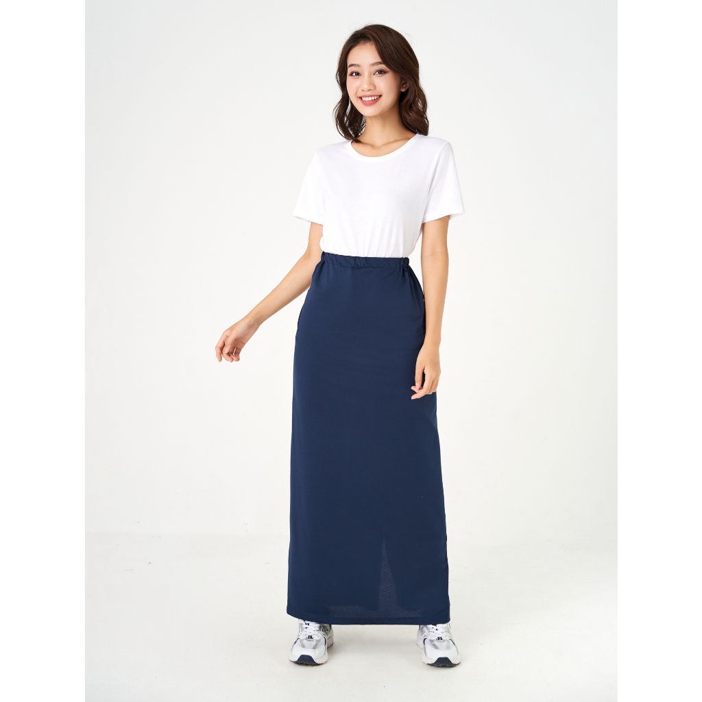 Chân váy chống nắng nữ CANIFA chất liệu polyester, cạp chun có cúc cài 6KS23S001