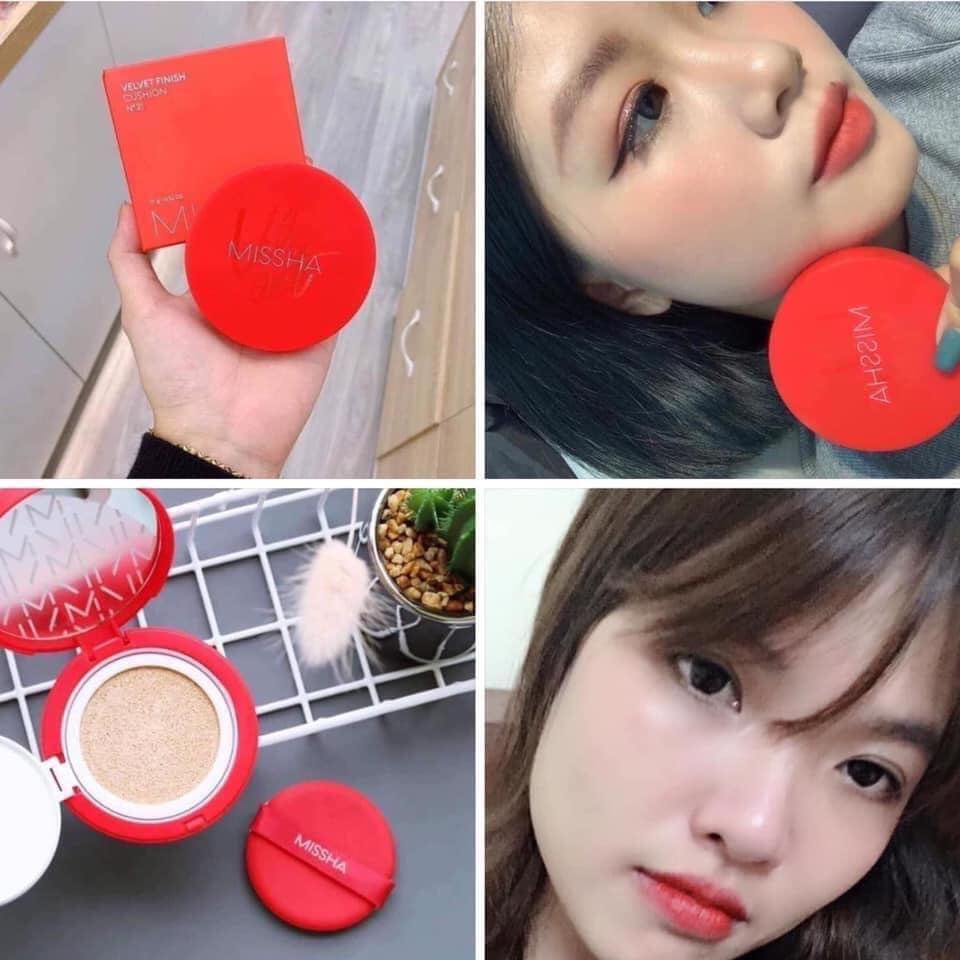 Phấn Nước  Cushion Kiềm Dầu Che Phủ Cao MISSHA Cushion SPF50+/PA+++ 15g MÀU ĐỎ , No 21, 23