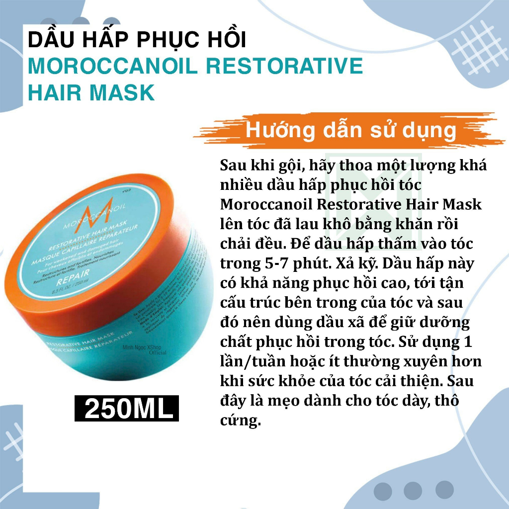 Dầu hấp phục hồi, dưỡng ẩm, siêu mượt Moroccanoil 250ML - 500ML