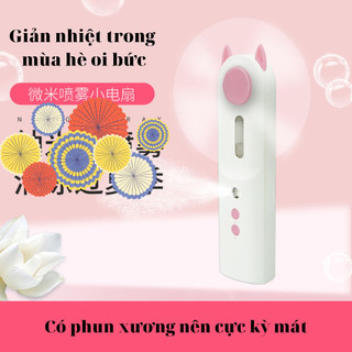 Quạt mini phun sương, sạc USB, cực mát