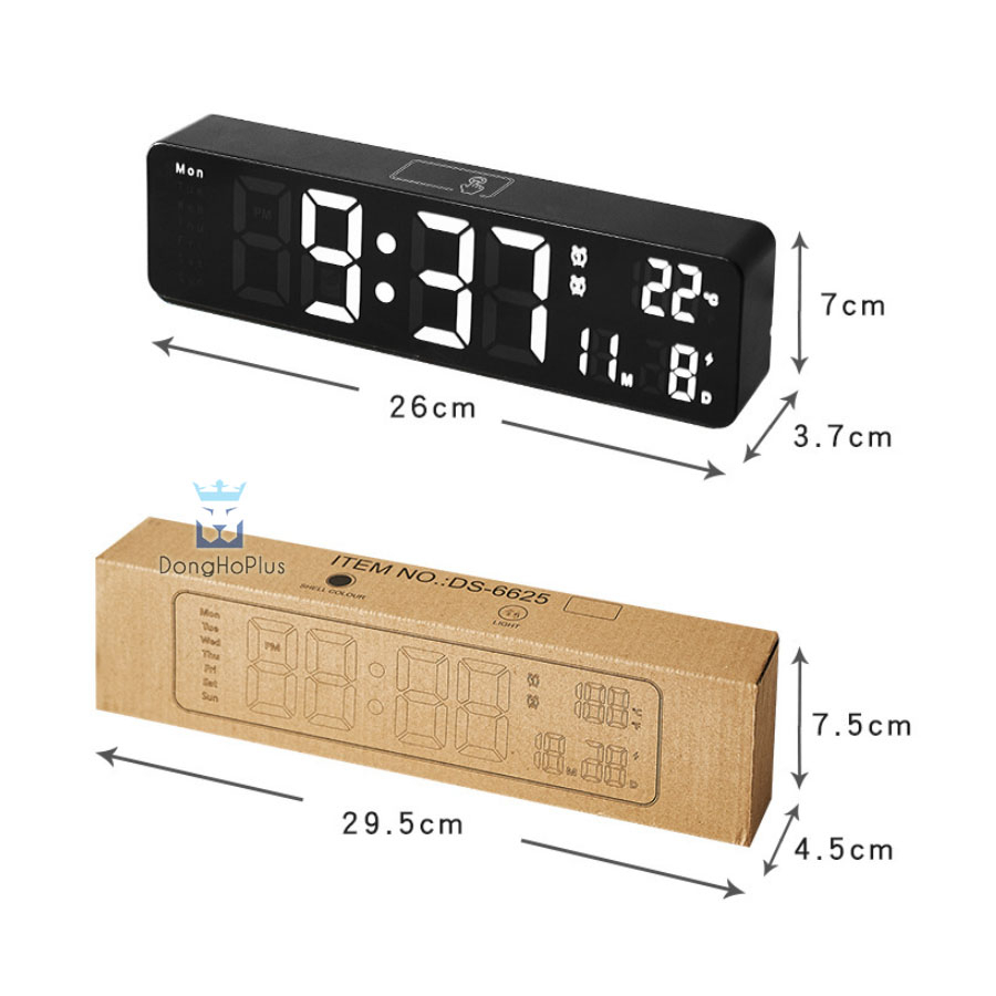 Đồng hồ led treo tường để bàn điện tử decor trang trí hiển thị full thông tin thứ, ngày, tháng và nhiệt độ 6625