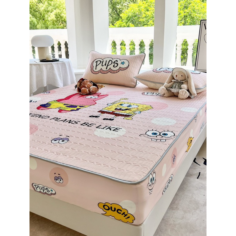 Set chiếu điều hoà latex cao su non 6D IGUN BEDDING chun bọc nệm từ 32cm ( kèm hai vỏ gối nằm )