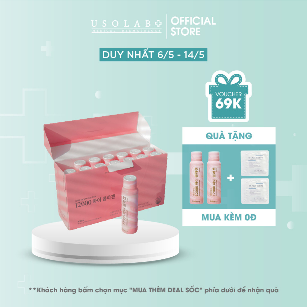 Collagen thủy phân tinh khiết hàm lượng cao Radimery 12000mg size 50ml (14 ống) - Usolab