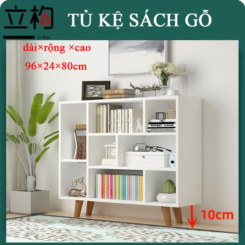 Kệ sách Tủ Kệ Sách Gỗ Kệ Sách Đa Năng Nhiều Ngăn Có Kèm Tấm Lưng Bền và dễ cài đặt