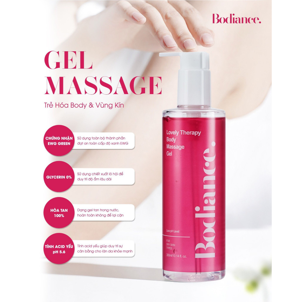 Gel massage trẻ hoá body và vùng kín Lovely Therapy Body Massage Gel Bodiance 300ml - Be_g0rgeous