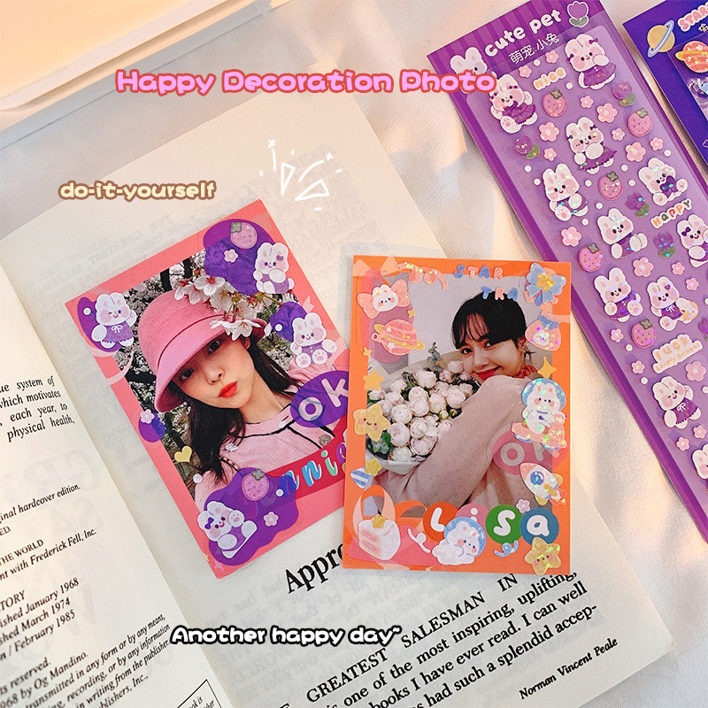 💜Sticker Lấp Lánh Phong Cách Hàn Quốc Trang Trí DIY Laptop, Sách Vở Học Tập