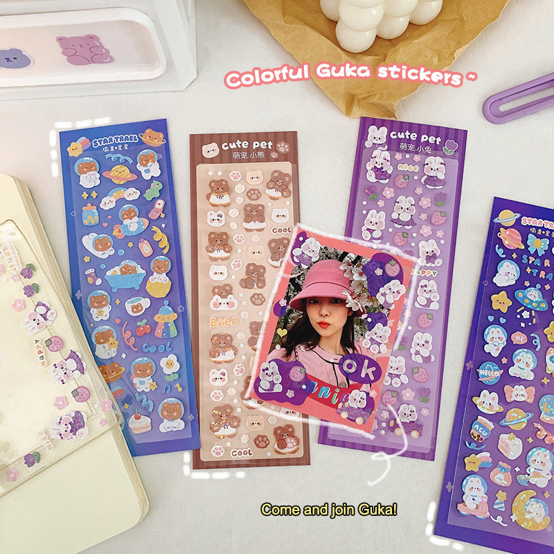 💜Sticker Lấp Lánh Phong Cách Hàn Quốc Trang Trí DIY Laptop, Sách Vở Học Tập