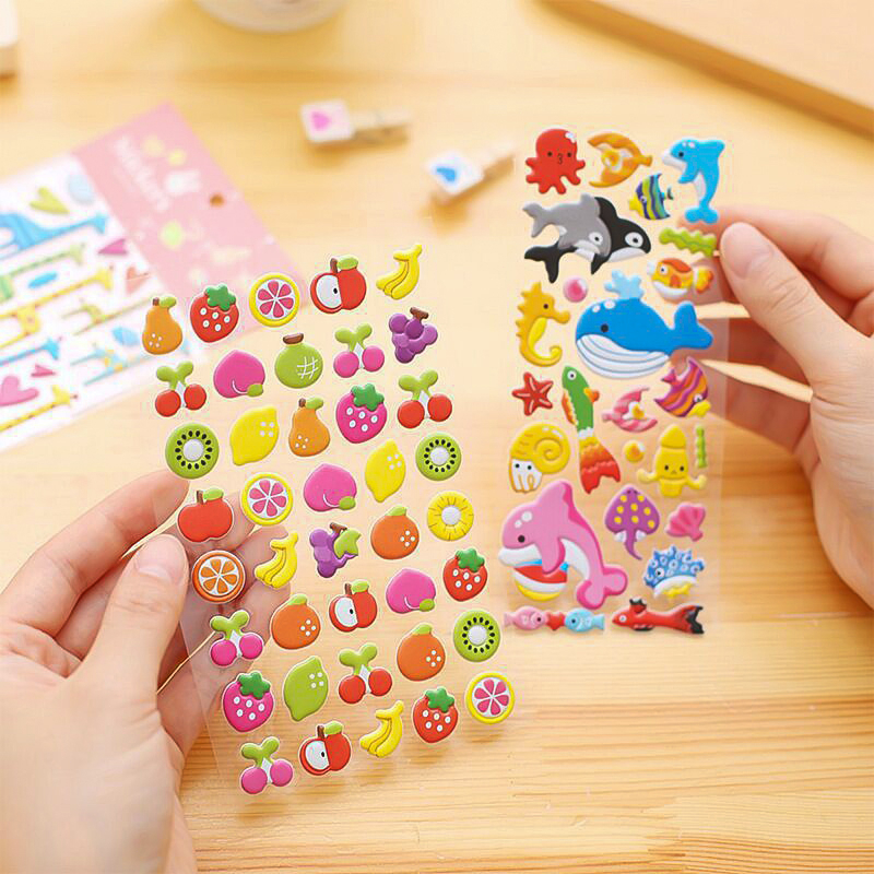 💜Hình dán sticker 3d nổi cute chống nước chữ động vật siêu nhân công chúa dễ thương trang trí cho bé trai gái