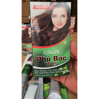  Kem Nhuộm Tóc Thảo Mộc AIHAO Hair Color Cream Phủ Bạc 100%  60mlx2  
