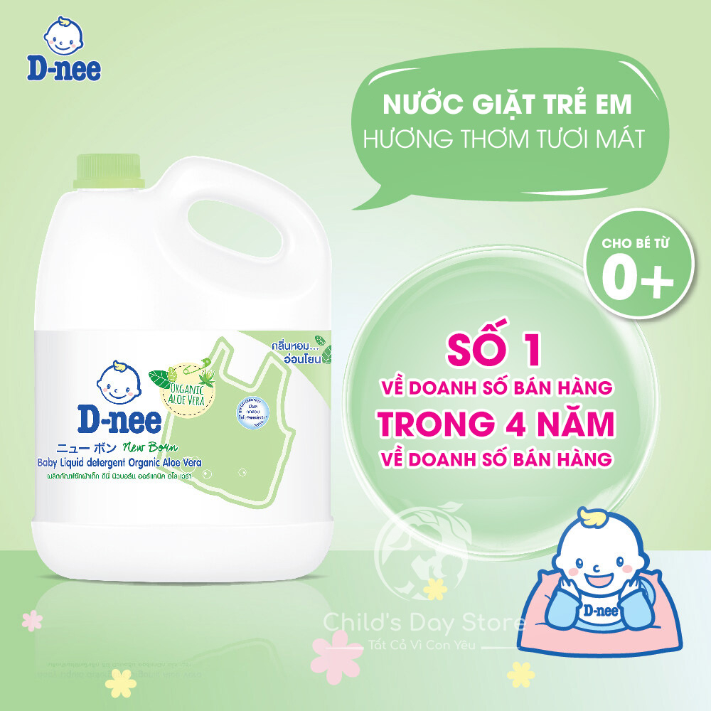 Nước Giặt Dnee - Nước Giặt Xả Quần Áo D-nee Thái Lan Mùi Hương Dịu Nhẹ, An Toàn Cho Bé Từ Sơ Sinh 3000ml