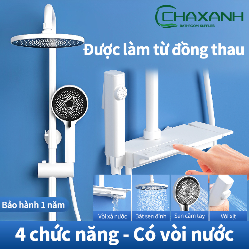 Bộ sen cây tắm đứng,Bộ sen vòi tắm nóng lạnh,Vòi sen tắm phím bấm piano, bộ vòi sen hình tròn bốn nấc - YN620