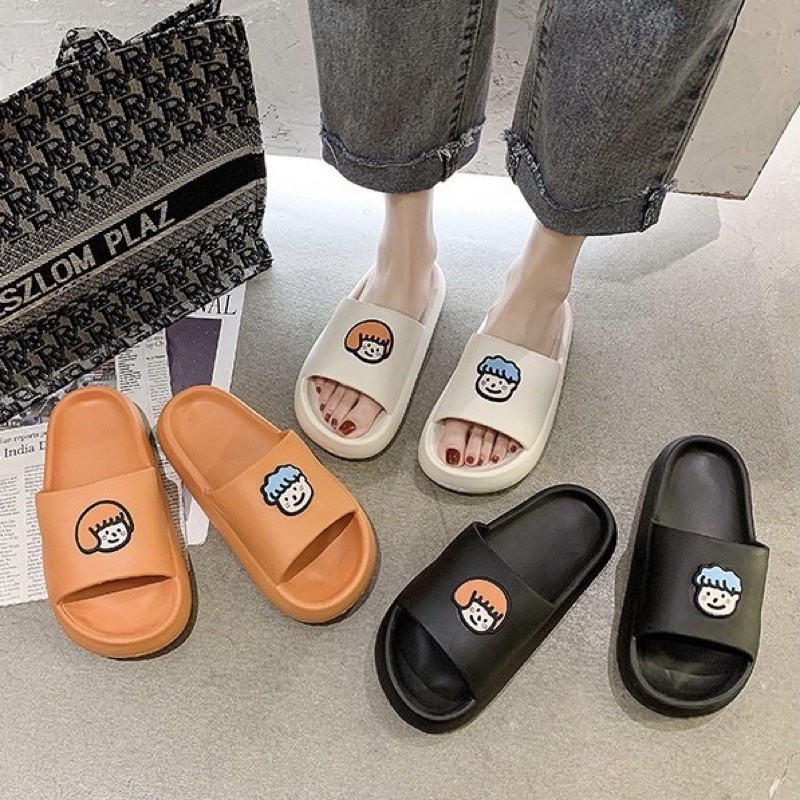 Dép quai ngang - DÉP MLB KOREA CHUNKY SLIDER NY LA SLIDES tăng chiều cao