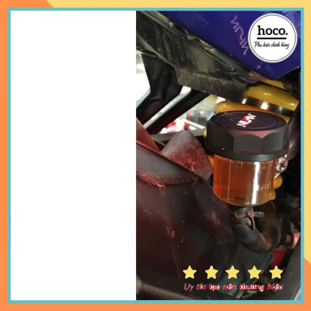 Bình dầu nissin nhựa trắng trong nắp nhôm cnc lắp thắng đĩa xe máy