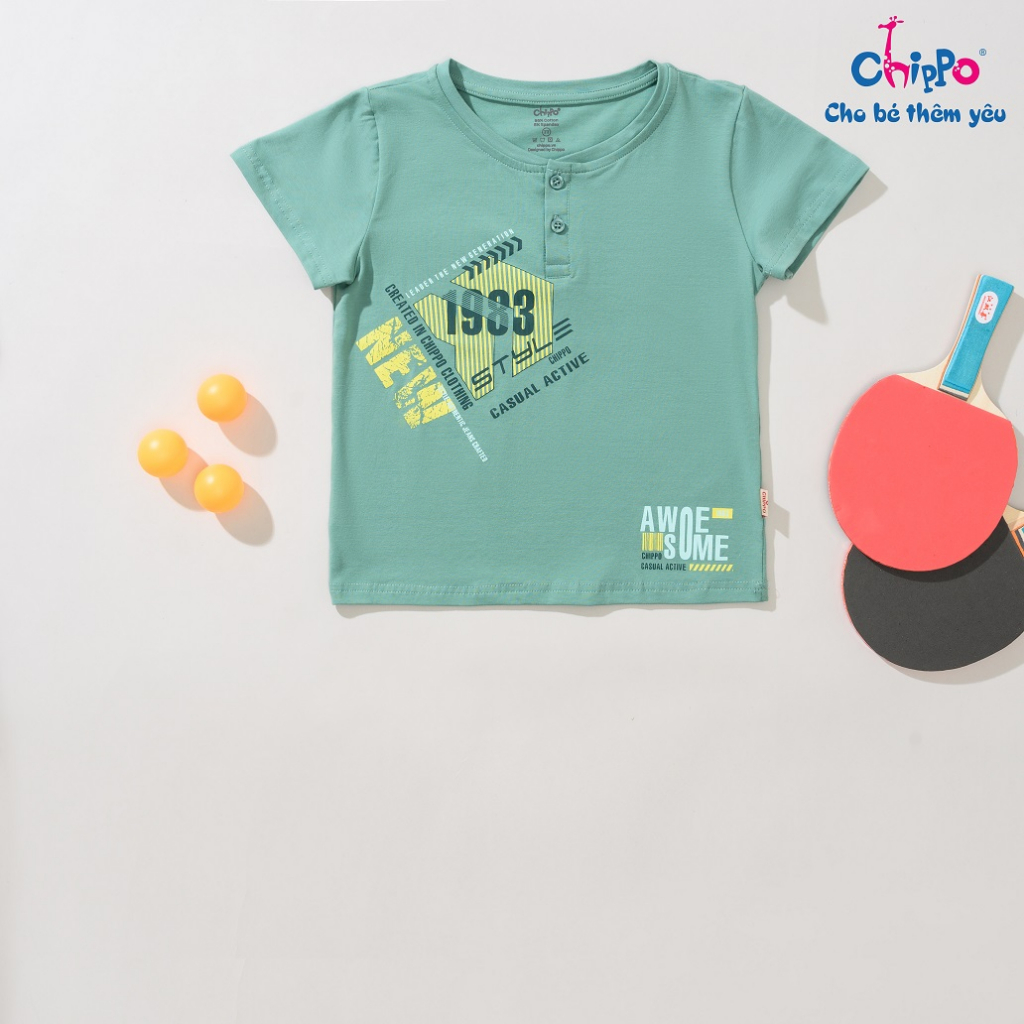 Áo Phông Cộc Tay Hè Chippo Chất Liệu Cotton Mềm Mát Cho Bé Trai từ 6 đến 10 Tuổi (22-33Kg)