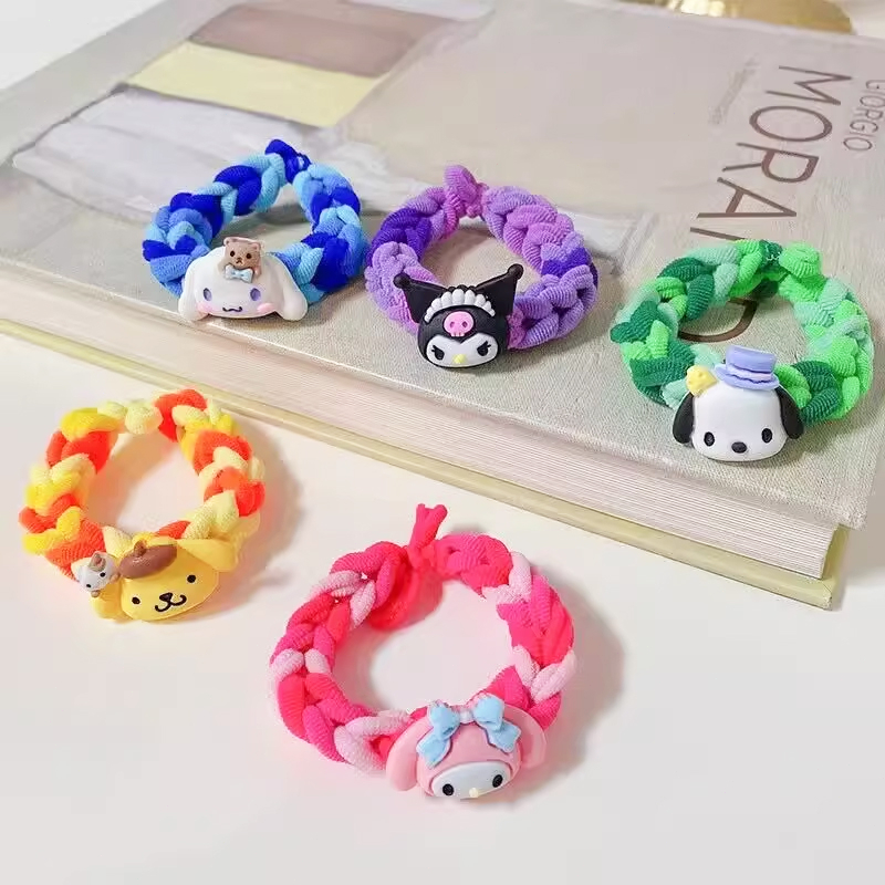 ⚡SANRIO dây buộc tóc cao su tự làm hình kuromi hoạt hình dễ thương cho cặp đôi