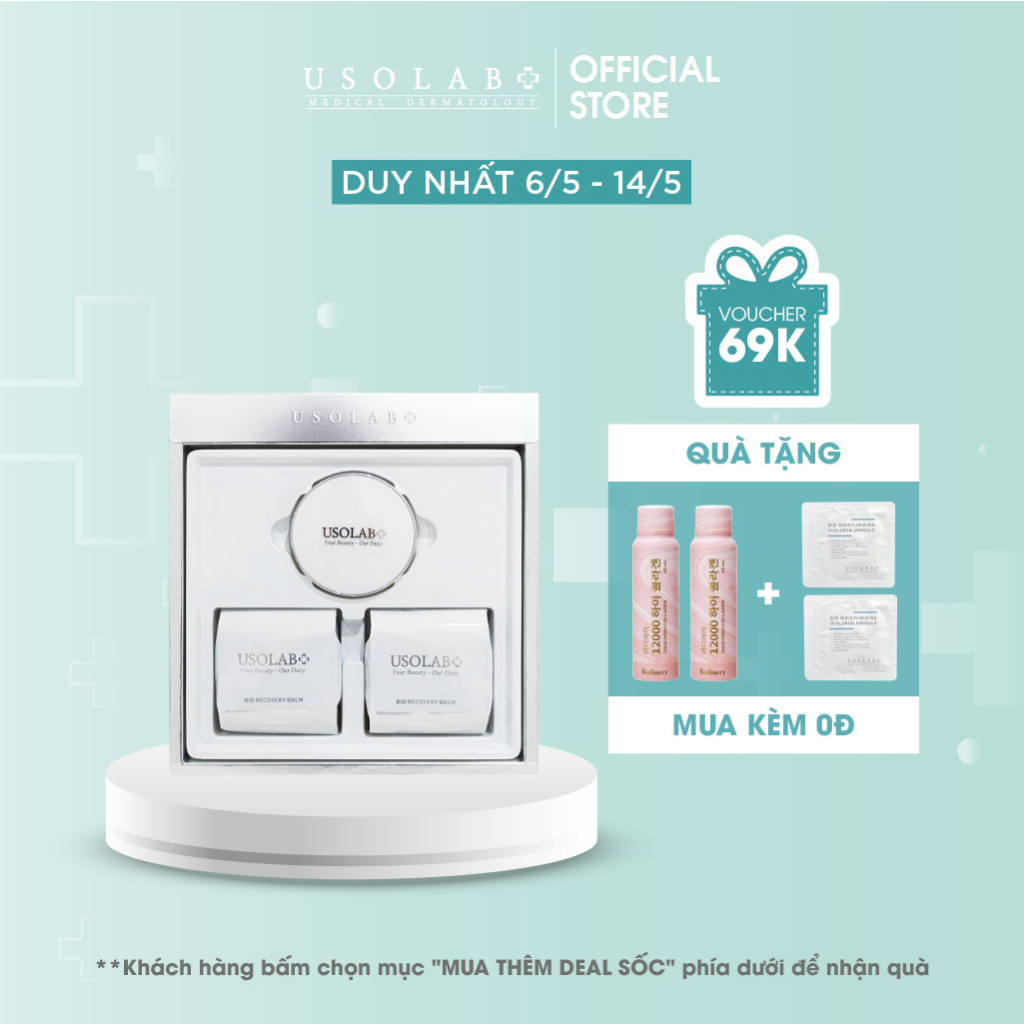 Kem nền phục hồi da 2 lõi Usolab Recovery Balm 30g