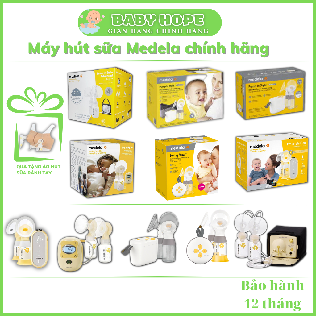 Máy hút sữa Medela Pump in style advanced, Pump Maxflow Máy hút sữa điện đôi Medela tặng áo hút sữa rảnh tay