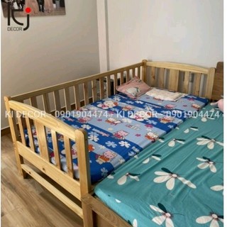 [KID077] - Giường cũi giường ghép cho bé, giường ngủ gỗ tự nhiên (không kèm nệm)