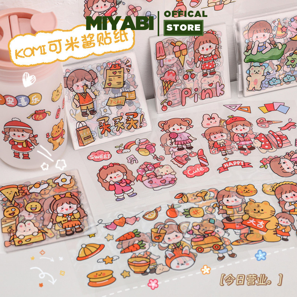 Sticker cute anime dán mũ bảo hiểm,vở,bút đồ dùng học tập / 1 tấm - sticker hoạt hình - GIAO NGẪU NHIÊN - MIYABI STORE