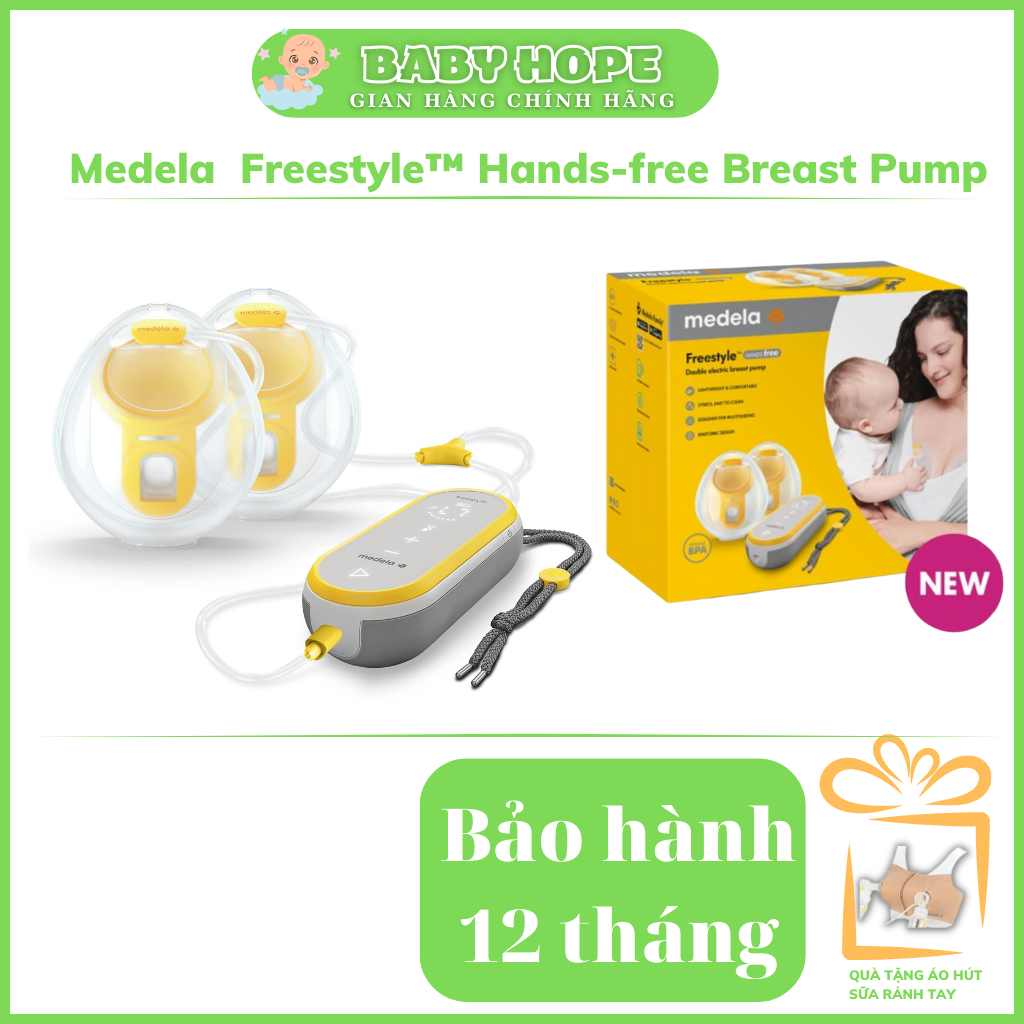 Máy hút sữa Medela Freestyle™ Hands-free Breast Pump với bộ cup hút sữa rảnh tay thế hệ mới 2023 chính hãng