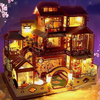 Lắp ráp mô hình biệt thự ngôi nhà cổ đồ chơi thủ công