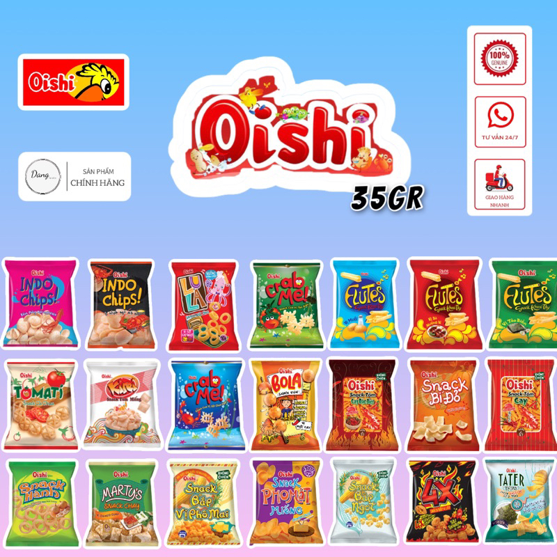 Snack Oishi 35gr Đủ Các Vị , Có Mix Theo Vị